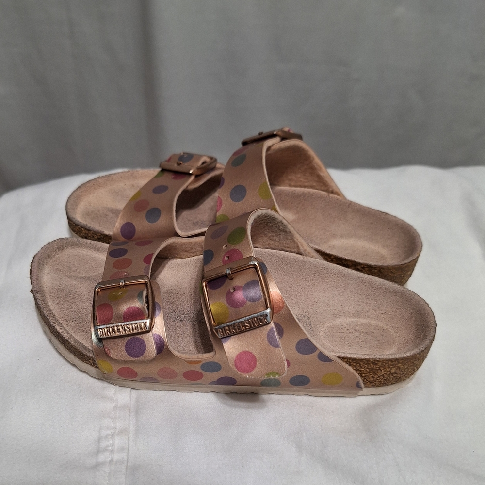 Birkenstock Kids Pink Polka Dot Arizona Sandals
